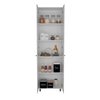 Tuhome Baleare Pantry Cabinet, Five Interior Shelves, Four Legs, White ALB5603